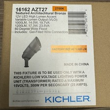Kichler #16162-AZT27.  2700k LED Landscape Fi...