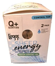 Leggs Sheer Energy compression sheer tights medium support legs control top 2 pa
