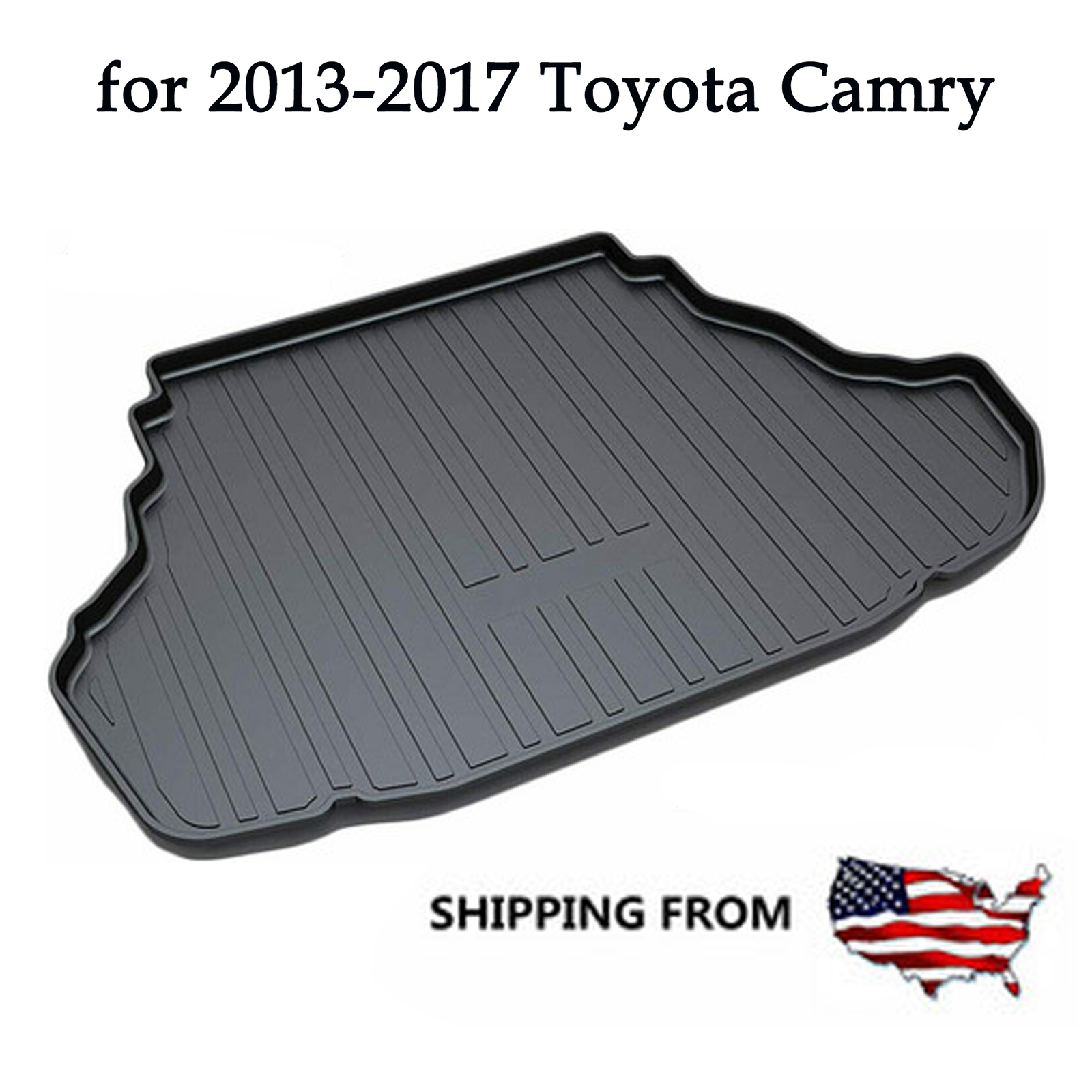 All Weather Black Cargo Trunk Liner Floor Mat for 2013-2017 Toyota Camry