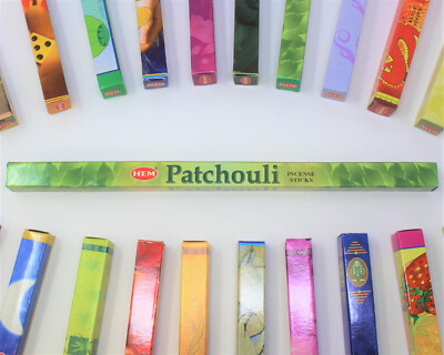 Patchouli Incense Sticks - Five 8-Stick Boxes! (40 Sticks Total) Hem Brand