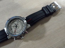 Black Rubber Watch Strap for Timex T45601, T2N721 E-tide Compass Watch red trim