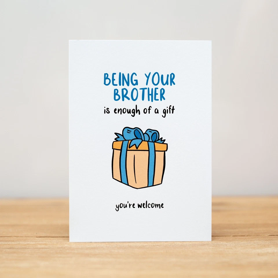 Поздравительная открытка - день рождения, смешной, быть вашим (заказное название) достаточно подарок - Изображение 3 из 4