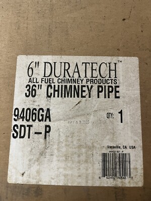 DuraVent DuraTech 6-Inch Diameter Galvanized Chimney Pipe, 36-Inches