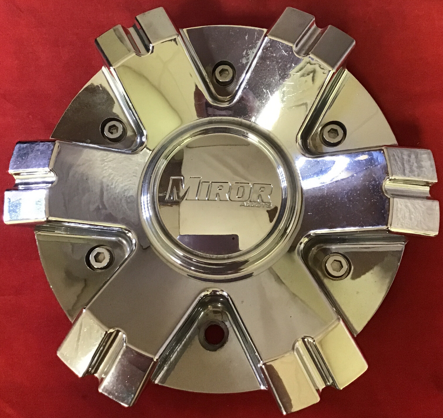 ONE LIKE NEW  MIROR CUSTOM WHEELS CENTER CAP CAP-577L202  CHROME ABS 9934-image