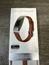 Platinum Fitbit Inspire Genuine Leather Copper Band Inspire HR Horween PT-FIBHLC