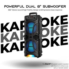 6800W Portable Bluetooth Speaker Sub Woofer Heavy Bass Sound System Party AUX FM