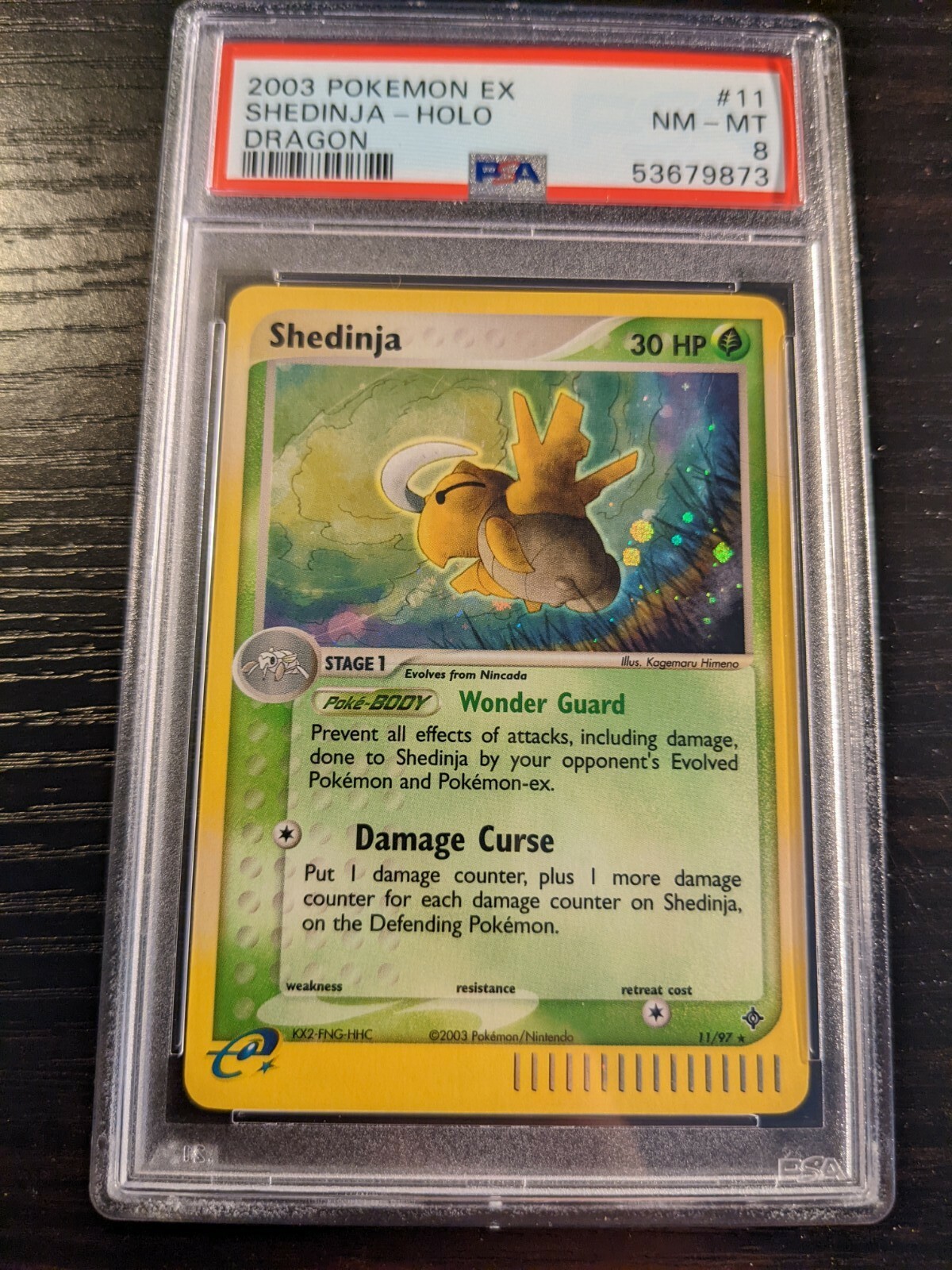 PSA 8 NM - MINT - SHEDINJA 11/97 - 2003 Pokemon EX Dragon Holo Rare - LOW POP