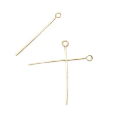 Eye Pin 25mm 24 Gauge Raw Brass 300 Pieces