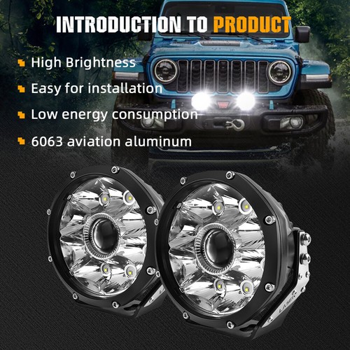 Pair 5" LED Work Light Pods Driving Fog Lamps For Can-Am Maverick X3 RZR UTV ATV - Bild 3 von 9