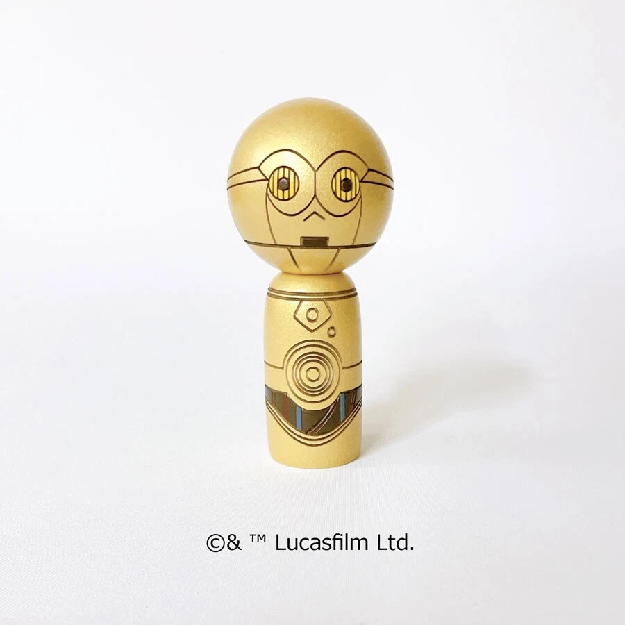 USABURO KOKESHI Star Wars C-3PO Doll 3inch Japan traditional crafts - Image 2 of 4