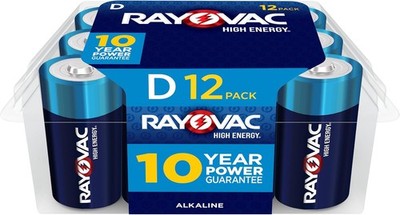 Rayovac High Energy D Batteries, 12 Pack