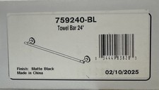 Delta Faucet Trinsic Wall Mounted Towel Bar Matte Black 24" 759240-BL New