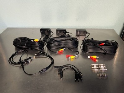 Lot Of Lorex HD Analog Camera Parts. Power Cable, Cables and Extra Connectors