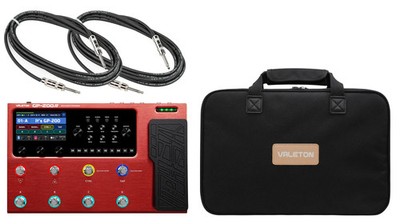 Valeton GP-200R-K Bundle Multi-Effects Processor, 2x Cables, and GPB-1 Bag, Red