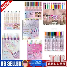 12Pcs/Set 3D Nail Art Drawing Pen Waterproof Painting Liner Drawing Embellishing