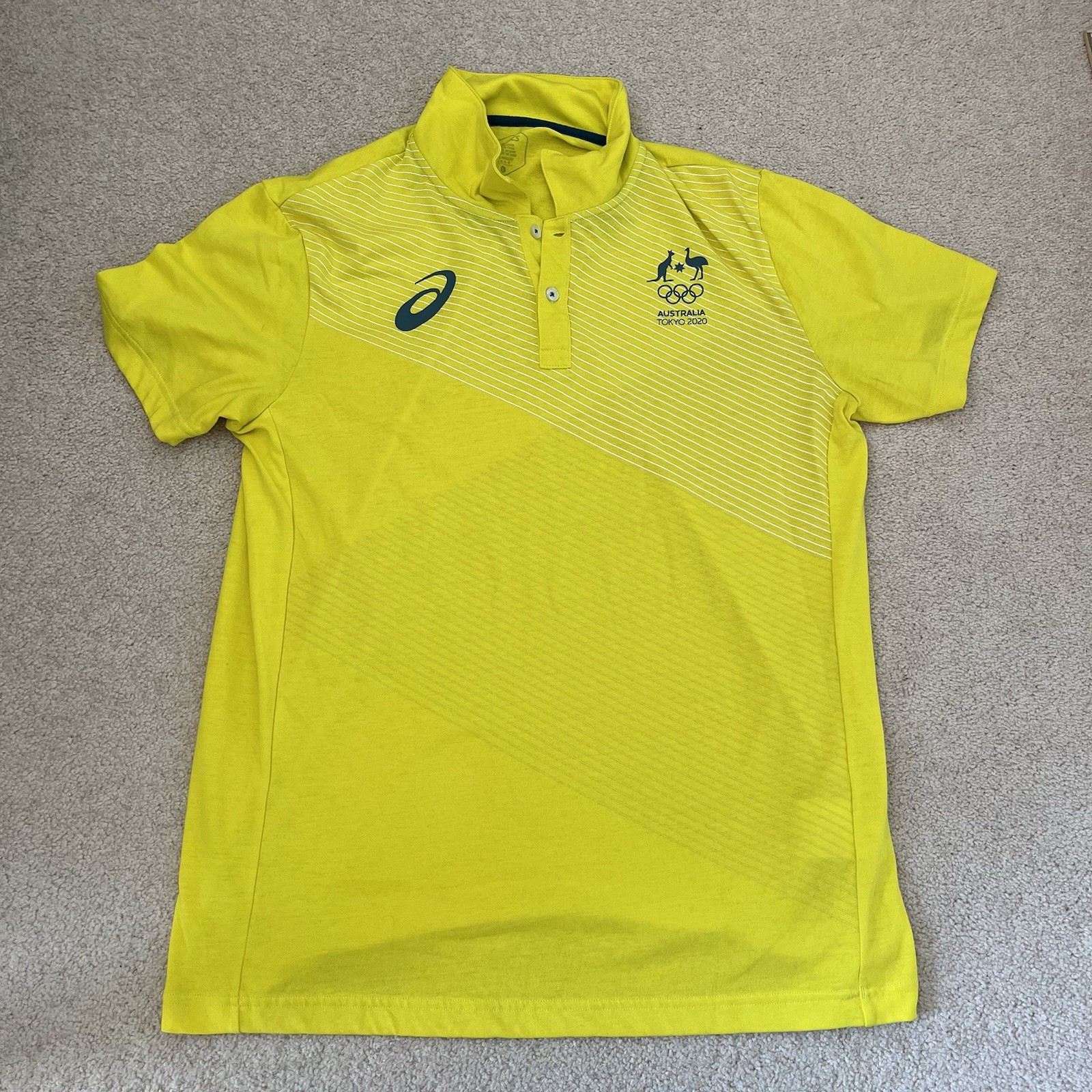 Tokyo 2020 Olympics Australia S/S Polo Shirt Size Large Asics Team Issue