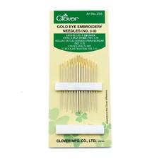 Clover Gold Eye Embroidery Needles Size 3-9 - 16 Pack Each, multicolored