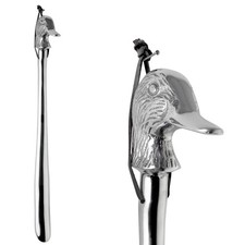 Shoe Horn Metal Long 52cm Silver Ducks Motif Shoehorn Senior Friendly
