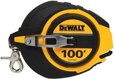 DEWALT LONG TAPE MEASURE 100FT 30M SELF-LOCK SOLID CHROM FINISH RUBBER GRIP
