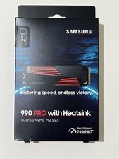 New Samsung 990 PRO 2TB Internal SSD PCIe Gen 4x4 NVMe with Heatsink MZ-V9P2T0CW