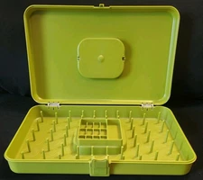 Vintage Green Plastic Wilson Wil-Hold Sewing Box & Thread Storage Case USA