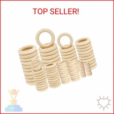 100 PCS Unfinished Natural Wooden Rings for Crafts, Wood Rings for DIY, Pendant