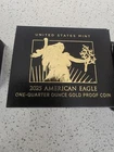 2025 W Proof $10 American Gold Eagle 1/4 oz Empty Gov Box & Certificate COA