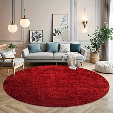 red element designs Circular Velvet Mat, soft, non-slip, machine washable, for s