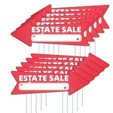 10 PCS 16x5 Inch Estate Sale Red Arrow Yard Sign Stakes Real Estate Board