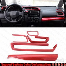 For Honda Fit Jazz 2014-2020 Bright Red Central Console Air Outlet Vent Trim 5*