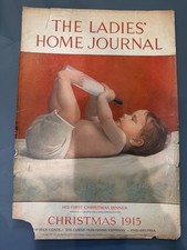 Art Christmas 1915 Ladies Home Journal Magazine COVER Baby Bottle F S Brunner