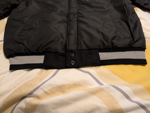 NBA Jeff Hamilton Design San Antonio Spurs Reversible Melton Jacket Sz L Black - Picture 4 of 12