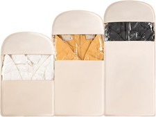 Space Saving Hanging Garment Bag with Self Compression Zipper for Closet Travel