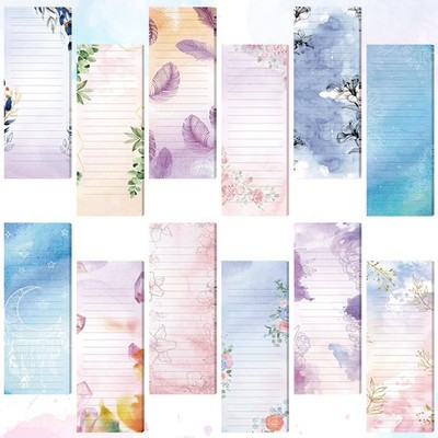 Sinmoe 12 Pack Grocery List Magnet Pad for 3.5 x 9 inches/8 x 22 cm, Multi 