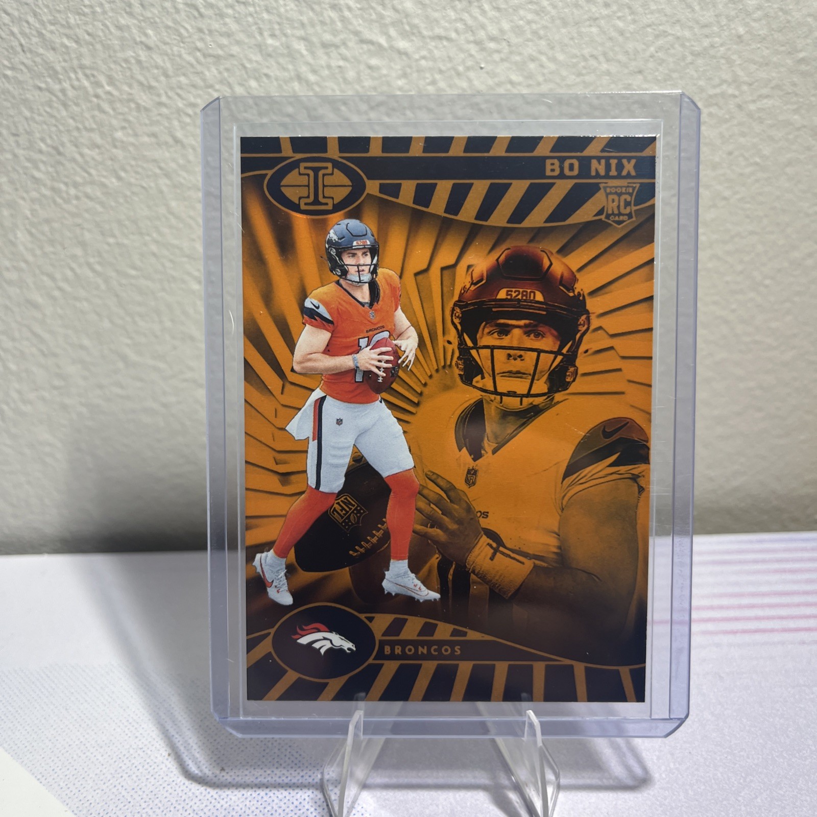 2024 Panini Illusions - Bo Nix #22 Trophy Collection Orange (RC)