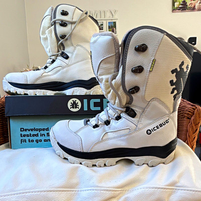Icebug Winter High Top Sneaker Spikesohle Anti-Rutsch Weiß/Grau/Schwarz 39