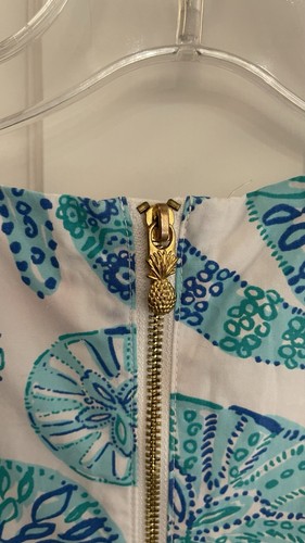Lilly Pulitzer Target Girls Med 7/8 Shift Dress Blue Green Pink Starfish - Picture 4 of 6