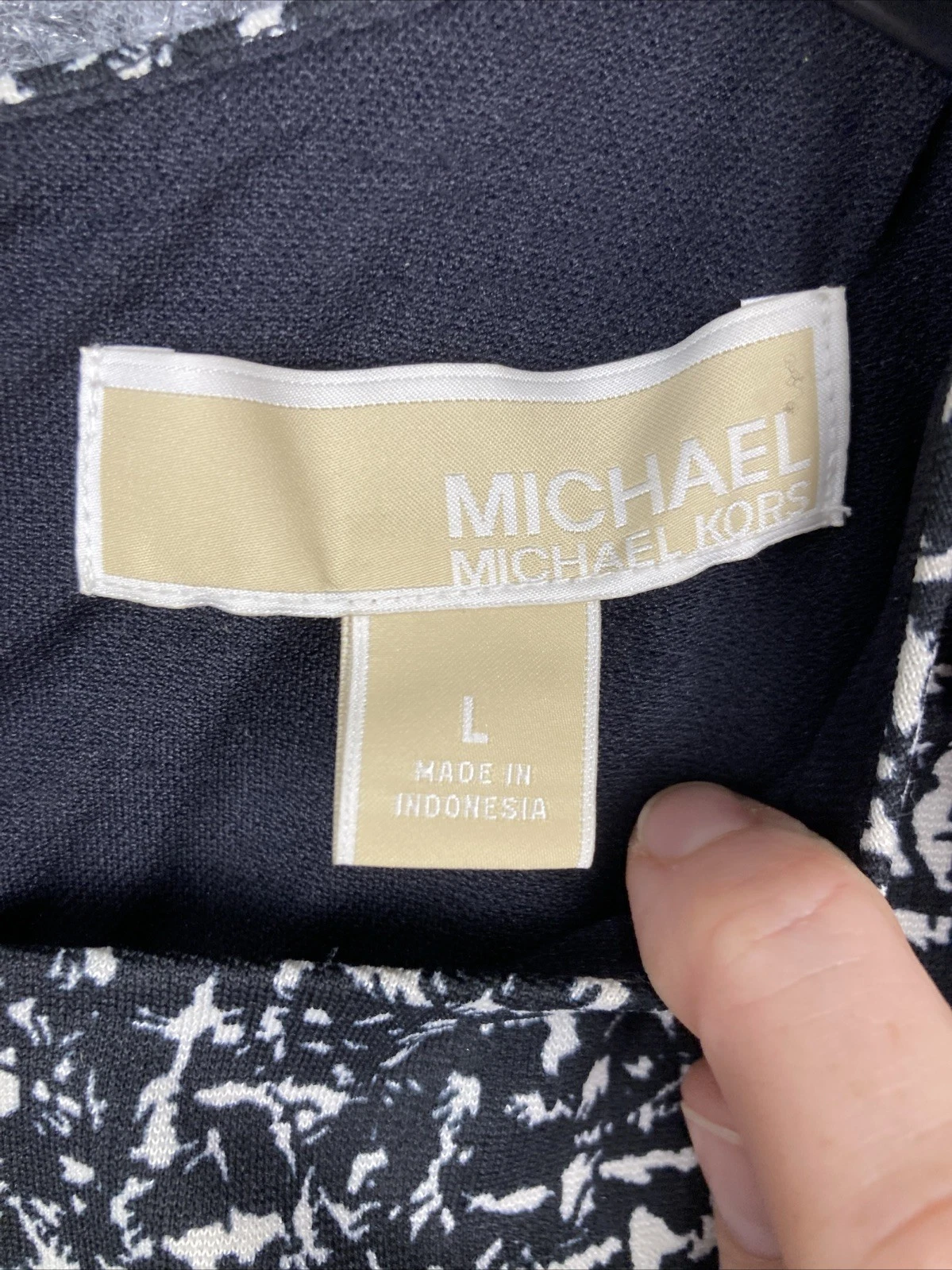 Abito tubino Michael Kors donna taglia large bianco e nero foderato con zip posteriore us intime ottimeioni