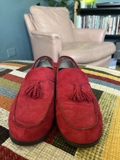 Vintage Talbots Driving Loafers Red Suede Size 9