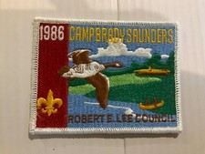 1986 White Border Camp Brady Saunders Camp Patch Robert E. Lee Council