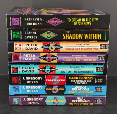 8 Babylon 5 Book lot Legions of Fire & Psi Corp trilogies Shadow Within +