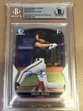 Druw Jones Auto 2023 Bowman - Chrome Prospect Autograph #CPA-DJ Hand Signed BAS