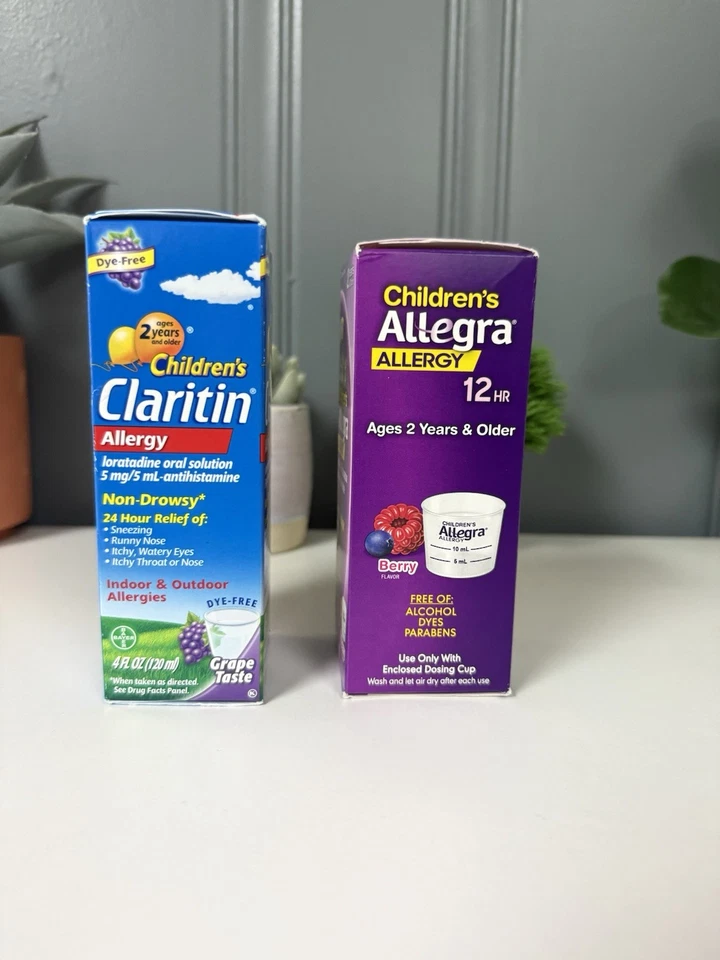 Solución oral antihistamínica Claritin & Allegra para alergias infantiles 2 cajas 4 OZ Foto 2 de 4