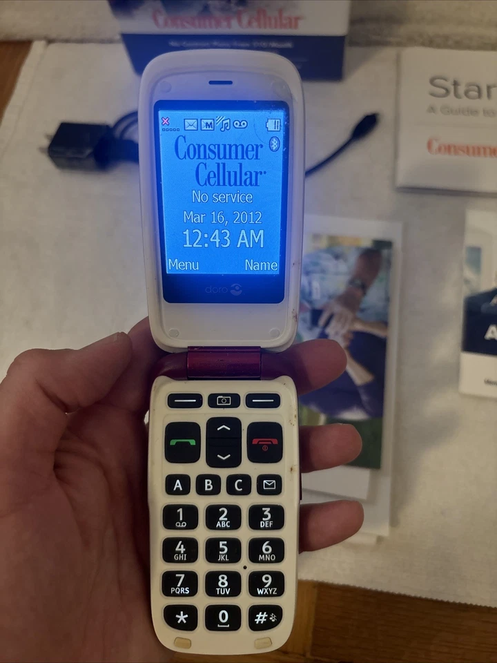 Teléfono abatible Doro PhoneEasy 626 rojo/blanco (celular de consumo) - ¡FUNCIONA! ENVÍO GRATUITO Foto 2 de 4