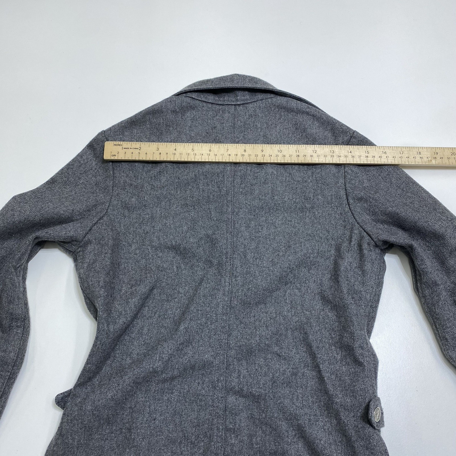 Vintage Miss Levis Womens Small Gray Button Front Collared Wool Shirt Jacket thumbnail 14