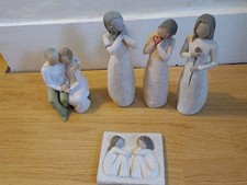 Set Of 5 Willow Tree Ornament, Statue Anniversary,love,I Love You, joy,friends