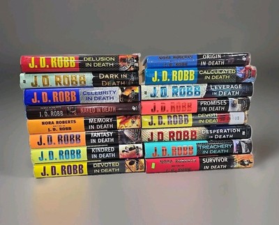 Lot of 16 J. D. Robb in Death Series Books by Nora Roberts Hardcover Books 