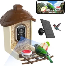 Smart Bird Feeder with Camera Solar Powered 2K HD AI Identify Camera Bird Feeder