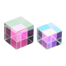 2 Pcs Cube Prism 20,25mm K9 Crystal Prism Optical Glass X-Cube Glass Figurine