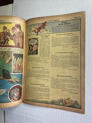 Wings Comics #28 Fiction House 1942 Missing Centerfold - Bild 4 von 6